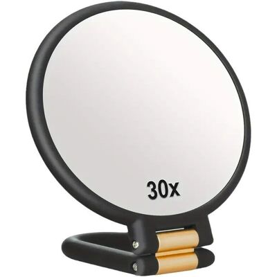 ENLENK Specchio Portatile Pieghevole, Ingrandimento 30x, Doppia Faccia, Ideale Per Un Trucco Preciso E Per I Viaggi, Nero ENLENK Specchio Portatile Pieghevole, Ingrandimento 30x, Doppia Faccia, Ideale Per Un Trucco Preciso E Per I Viaggi, Nero