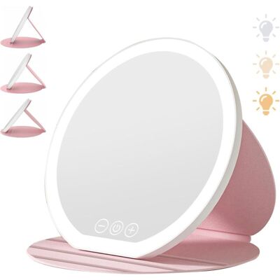 XISRENS Specchio Per Il Trucco Pieghevole A Led Da 22 Cm, Specchio Da Tavolo Portatile Con Illuminazione, Specchio Da Viaggio Pieghevole, Specchio Da Trucco A Led Con Touchscreen (rosa) XISRENS Specchio Per Il Trucco Pieghevole A Led Da 22 Cm, Specchio Da Tavolo Portatile Con Illuminazione, Specchio Da Viaggio Pieghevole, Specchio Da Trucco A Led Con Touchscreen (rosa)