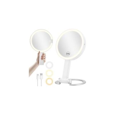 OEM Specchio Ingranditore Con Luce, Specchio Per Il Trucco Ricaricabile Con Ingrandimento 1x/10x A Doppia Faccia, Specchio Da Viaggio Con Luci Dimmerabili A 3 Colori, Specchio Portatile Da Tavolo E Da App OEM Specchio Ingranditore Con Luce, Specchio Per Il Trucco Ricaricabile Con Ingrandimento 1x/10x A Doppia Faccia, Specchio Da Viaggio Con Luci Dimmerabili A 3 Colori, Specchio Portatile Da Tavolo E Da App