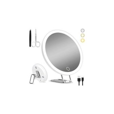 OEM Specchio Per Il Trucco Con Ingrandimento 30x (15 Cm), Con Luce Led Ricaricabile, Supporto Girevole A 360°, 3 Ventose, Ingrandimento 10x/20x. - Crezuo OEM Specchio Per Il Trucco Con Ingrandimento 30x (15 Cm), Con Luce Led Ricaricabile, Supporto Girevole A 360°, 3 Ventose, Ingrandimento 10x/20x. - Crezuo