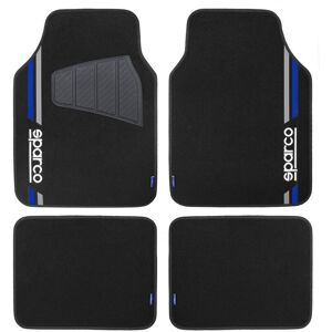 SPARCO Set 4 Tappetini Neri E Blu Universali 2 Anteriori Con Logo E 2 Posteriori Per Auto - SPARCO Set 4 Tappetini Neri E Blu Universali 2 Anteriori Con Logo E 2 Posteriori Per Auto -