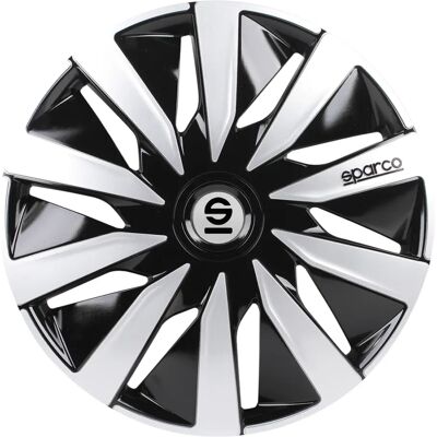 SPARCO Set 4 Copricerchi 15' Pollici Copriruota Auto Lazio Spc1591bksv Nero Argento SPARCO Set 4 Copricerchi 15' Pollici Copriruota Auto Lazio Spc1591bksv Nero Argento