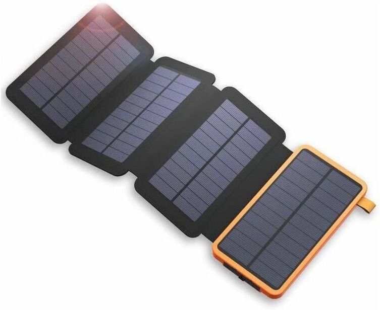 Caricatore solare Batteria esterna portatile da 25000 mAh con 4 pannelli Power Bank impermeabile con 2 USB da campeggio esterno per tablet telefonici