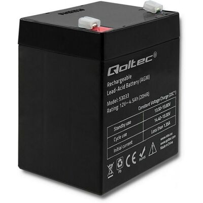 QOLTEC Batteria Agm 12v 4,5ah Max. 67,5a QOLTEC Batteria Agm 12v 4,5ah Max. 67,5a