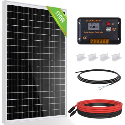 ECO-WORTHY - 170W 18V Kit - 30A Controller - Kit Pannello Solare ECO-WORTHY - 170W 18V Kit - 30A Controller - Kit Pannello Solare