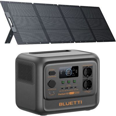 BLUETTI Kit Premium 100 V2 Con Pannello Solare 220 W - 1024wh, Generatore Solare 2x2000w (2700w Max.) BLUETTI Kit Premium 100 V2 Con Pannello Solare 220 W - 1024wh, Generatore Solare 2x2000w (2700w Max.)