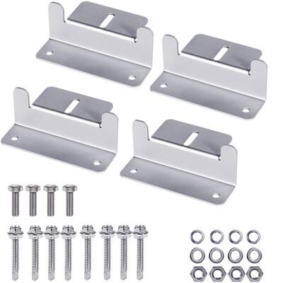 ALCAPOWER Set Staffe Di Montaggio A Z Per Pannelli Solari Fotovoltaici Fino A 300w, Kit Completo Con Viti Di Fissaggio Incluse, Alta Resistenza ALCAPOWER Set Staffe Di Montaggio A Z Per Pannelli Solari Fotovoltaici Fino A 300w, Kit Completo Con Viti Di Fissaggio Incluse, Alta Resistenza
