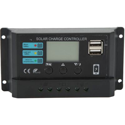 OEM Regolatore Di Carica Per Pannelli Solari Con Schermo Lcd, 12v/24v, Adattivo, Nero, 20a -crezuo OEM Regolatore Di Carica Per Pannelli Solari Con Schermo Lcd, 12v/24v, Adattivo, Nero, 20a -crezuo