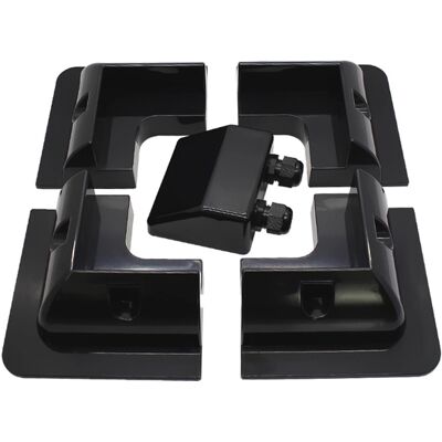 ALCAPOWER Kit 5pz Supporto Angolare Nero Abs Per Pannelli Solari Camper/barca: 4 Angolari + 1 Passacavo Ip68 M20 ALCAPOWER Kit 5pz Supporto Angolare Nero Abs Per Pannelli Solari Camper/barca: 4 Angolari + 1 Passacavo Ip68 M20