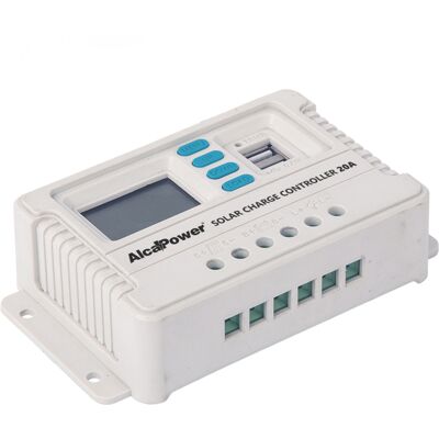 ALCAPOWER Regolatore Di Carica Solare Pwm 20a Per Sistemi 12v E 24v Con Riconoscimento Automatico, Doppia Uscita Usb E Protezione Ip22 Integrata ALCAPOWER Regolatore Di Carica Solare Pwm 20a Per Sistemi 12v E 24v Con Riconoscimento Automatico, Doppia Uscita Usb E Protezione Ip22 Integrata