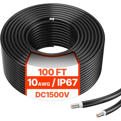Vevor Cavo di Estensione Solare Nero 30,48 M 10 Awg - Cavo di Estensione per Pannello Solare Vevor Cavo di Estensione Solare Nero 30,48 M 10 Awg - Cavo di Estensione per Pannello Solare