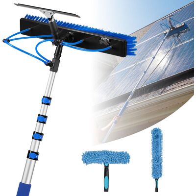 VEVOR Kit Di Pulizia Per Pannelli Fotovoltaici, 4,6 M, Spazzola 2 In 1 Con Asta Telescopica Per Lavaggio Di Pannelli Solari, Con Tergivetro, Dispenser Di Sapone, Asta In Alluminio, Testa Ruotabile VEVOR Kit Di Pulizia Per Pannelli Fotovoltaici, 4,6 M, Spazzola 2 In 1 Con Asta Telescopica Per Lavaggio Di Pannelli Solari, Con Tergivetro, Dispenser Di Sapone, Asta In Alluminio, Testa Ruotabile