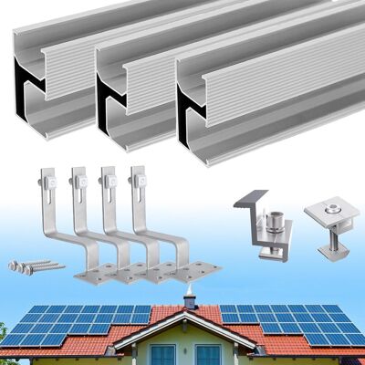 OEM Kit Di Montaggio Per Tetto In Tegole Solari, Gancio Per Binario Di Montaggio Fotovoltaico Per 2 Pannelli, Staffa Per Pannello Solare Per Tetto In Tegole Per Pannelli Solari Da 30-35 Mm OEM Kit Di Montaggio Per Tetto In Tegole Solari, Gancio Per Binario Di Montaggio Fotovoltaico Per 2 Pannelli, Staffa Per Pannello Solare Per Tetto In Tegole Per Pannelli Solari Da 30-35 Mm