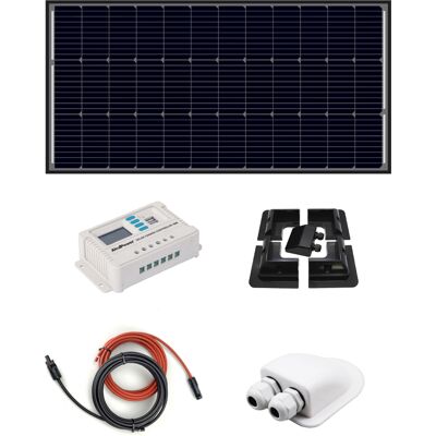 ALCAPOWER Kit Fotovoltaico 110w Monocristallino Per Camper, Barche E Caravan Con Regolatore Pwm 10a Lcd ALCAPOWER Kit Fotovoltaico 110w Monocristallino Per Camper, Barche E Caravan Con Regolatore Pwm 10a Lcd