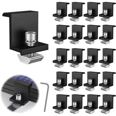 OEM Staffe Per Pannello Solare Da 20 Pezzi, Fissaggio Per Pannello Solare Da 30 Mm, Kit Per Pannello Solare, Per Binario Di Montaggio Fotovoltaico, Con Chiave Esagonale, Per Tetto, Parete OEM Staffe Per Pannello Solare Da 20 Pezzi, Fissaggio Per Pannello Solare Da 30 Mm, Kit Per Pannello Solare, Per Binario Di Montaggio Fotovoltaico, Con Chiave Esagonale, Per Tetto, Parete