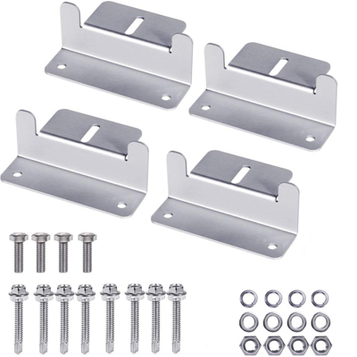 ALCAPOWER Set Staffe Di Montaggio A Z Per Pannelli Solari Fotovoltaici Fino A 300w, Kit Completo Con Viti Di Fissaggio Incluse, Alta Resistenza ALCAPOWER Set Staffe Di Montaggio A Z Per Pannelli Solari Fotovoltaici Fino A 300w, Kit Completo Con Viti Di Fissaggio Incluse, Alta Resistenza