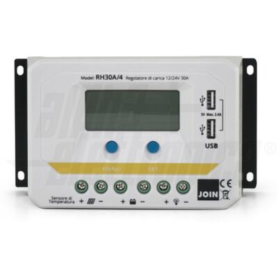 Alpha Regolatore Di Carica Pwm 12/24v 30a Con Display, Uscita Usb 5v E Crepuscolare Configurabile Alpha Regolatore Di Carica Pwm 12/24v 30a Con Display, Uscita Usb 5v E Crepuscolare Configurabile