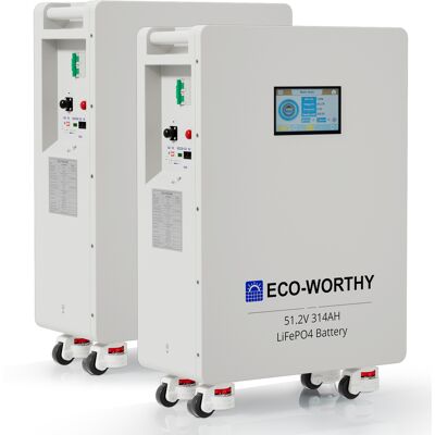 ECO-WORTHY 2 X 48v 314ah Batterie Lifepo4 16,1 Kwh Sistema Di Accumulo Di Energia E Interruttore Di Potenza 200a Pace Bms Rs485/can/rs232 Per Alimentazione Di Emergenza Domestica, Applicazioni Off-gri ECO-WORTHY 2 X 48v 314ah Batterie Lifepo4 16,1 Kwh Sistema Di Accumulo Di Energia E Interruttore Di Potenza 200a Pace Bms Rs485/can/rs232 Per Alimentazione Di Emergenza Domestica, Applicazioni Off-gri