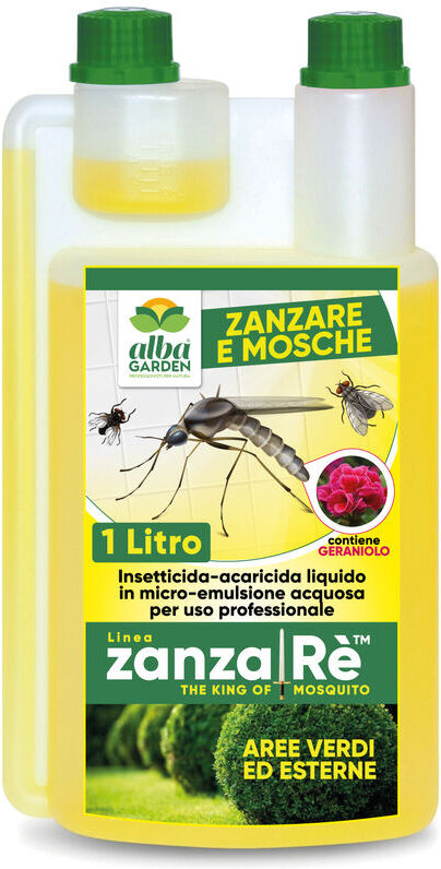 ALBAGARDEN Insetticida Green Concentrato Anti Zanzare Pulci Mosche Blatte Zecche Insetti Volanti e Striscianti per Casa e Giardino x 1 Lt