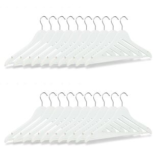 RELAXDAYS Set Di Grucce In Legno, Pacco Da 20 Stampelle Per Camicie E Pantaloni, Omino, Appendino Hxlxp 23x44x1 Cm, Bianco - RELAXDAYS Set Di Grucce In Legno, Pacco Da 20 Stampelle Per Camicie E Pantaloni, Omino, Appendino Hxlxp 23x44x1 Cm, Bianco -