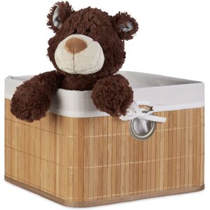 RELAXDAYS 4x Set Cestino Portaoggetti, Fodera In Tessuto, Bambù, Rettangolare, Bagno, Giochi, Hlp 20x31x31 Cm, Naturale RELAXDAYS 4x Set Cestino Portaoggetti, Fodera In Tessuto, Bambù, Rettangolare, Bagno, Giochi, Hlp 20x31x31 Cm, Naturale