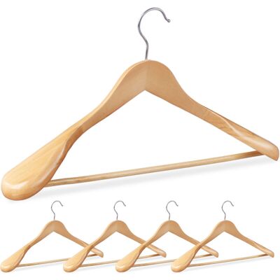 RELAXDAYS Grucce Appendiabiti Set Da 5, Spalle Larghe, Gancio Girevole A 360°, Asta Per Pantaloni, Legno, Marrone Chiaro - RELAXDAYS Grucce Appendiabiti Set Da 5, Spalle Larghe, Gancio Girevole A 360°, Asta Per Pantaloni, Legno, Marrone Chiaro -