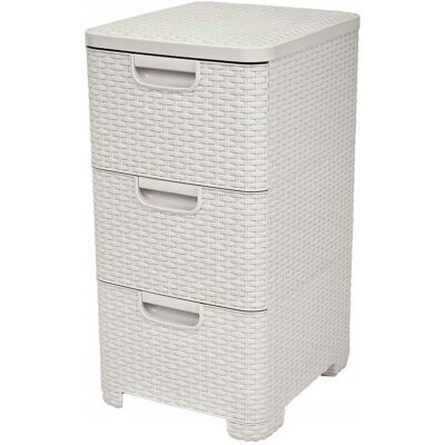 CURVER Torre Da Scrivania 3 Cassetti 14l, Style - Pratica Torre Per Riporre Attrezzi, Biancheria, Carte E Altro - 3x14l - 37,8x32,8x60 Cm - Avorio - CURVER Torre Da Scrivania 3 Cassetti 14l, Style - Pratica Torre Per Riporre Attrezzi, Biancheria, Carte E Altro - 3x14l - 37,8x32,8x60 Cm - Avorio -