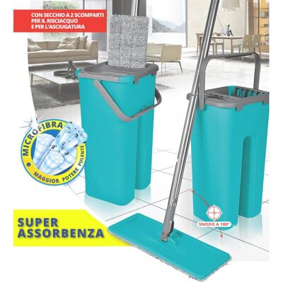 MAURY'S - Flat Mop Lavapavimenti Automatico E Salvaspazio Colore Assortito MAURY'S - Flat Mop Lavapavimenti Automatico E Salvaspazio Colore Assortito