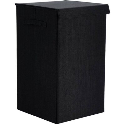 TENDANCE Cesto Portabiancheria Pieghevole In Tessuto Poliestere Mdf - Nero - TENDANCE Cesto Portabiancheria Pieghevole In Tessuto Poliestere Mdf - Nero -