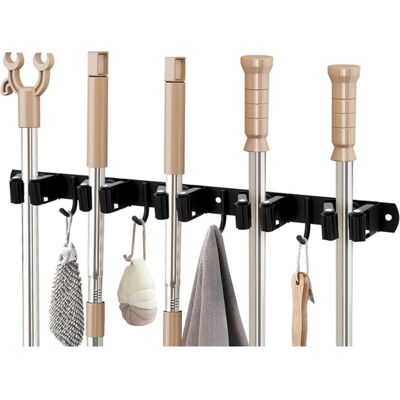 OEM Porta Scopa Da Parete In Acciaio Inox Con 5 Staffe E 4 Ganci - Porta Attrezzi Da Parete Per Giardino, Balcone, Bagno, Cortile, Cucina OEM Porta Scopa Da Parete In Acciaio Inox Con 5 Staffe E 4 Ganci - Porta Attrezzi Da Parete Per Giardino, Balcone, Bagno, Cortile, Cucina