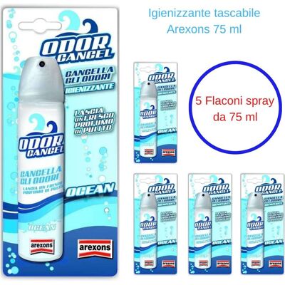 AREXONS Igienizzante Spray Portatile Tascabile 5 Flaconi Da 75 Ml AREXONS Igienizzante Spray Portatile Tascabile 5 Flaconi Da 75 Ml