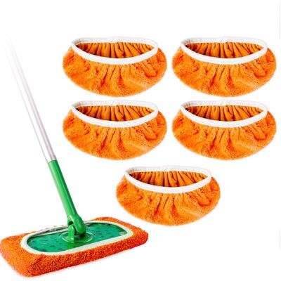 LIIYIELA Compatibile Con Il Mocio Swiffer - Confezione Da 5 - Arancione, 25,4 X 11,5 Cm (per Mocio Swiffer) LIIYIELA Compatibile Con Il Mocio Swiffer - Confezione Da 5 - Arancione, 25,4 X 11,5 Cm (per Mocio Swiffer)
