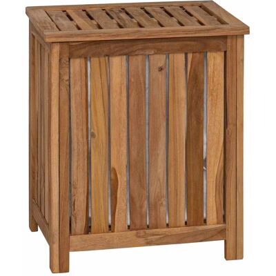 VIDAXL Cesto Per Lavanderia Naturale Legno Di Teak Solido VIDAXL Cesto Per Lavanderia Naturale Legno Di Teak Solido