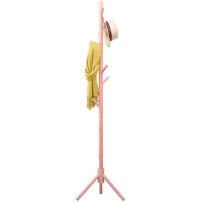 BAKAJI - Attaccapanni Appendiabiti A Piantana In Legno Di Betulla 8 Ganci Rosa 41x41x176 BAKAJI - Attaccapanni Appendiabiti A Piantana In Legno Di Betulla 8 Ganci Rosa 41x41x176