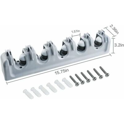 OEM Porta Scope Multiuso Da Parete, Appendiabiti Per Lavanderia, Cucina, Bagno, Garage E Giardino (5 Scomparti E 6 Ganci) OEM Porta Scope Multiuso Da Parete, Appendiabiti Per Lavanderia, Cucina, Bagno, Garage E Giardino (5 Scomparti E 6 Ganci)