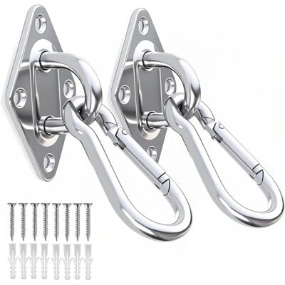 XISRENS Gancio Da Soffitto, Piastre Ad Occhiello Oblunghe In Acciaio Inox, Portata 300 Kg Per Altalene, Amache, Tende Da Sole, Accessori Per Barche. XISRENS Gancio Da Soffitto, Piastre Ad Occhiello Oblunghe In Acciaio Inox, Portata 300 Kg Per Altalene, Amache, Tende Da Sole, Accessori Per Barche.