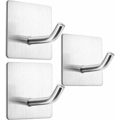 TEHTUY Set Di 3 Robusti Ganci Autoadesivi Rimovibili In Acciaio Inox Per Appendere Asciugamani Da Cucina E Da Bagno. Montaggio A Parete, Senza Bisogno Di Chiodi. TEHTUY Set Di 3 Robusti Ganci Autoadesivi Rimovibili In Acciaio Inox Per Appendere Asciugamani Da Cucina E Da Bagno. Montaggio A Parete, Senza Bisogno Di Chiodi.