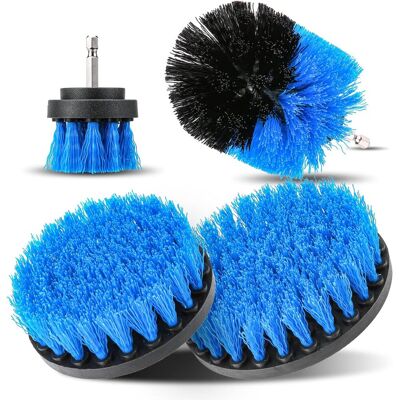 Zone Set Di Spazzole Per Trapano, 4 Pezzi, Setole Medie, 2" / 3,5" / 4" / 5", Spazzola Per La Pulizia, Spazzola Per Accessori, Spazzole Per Vasca Da Bagno, Pavimento Piastrellato, Cucina, Blu Zone Set Di Spazzole Per Trapano, 4 Pezzi, Setole Medie, 2" / 3,5" / 4" / 5", Spazzola Per La Pulizia, Spazzola Per Accessori, Spazzole Per Vasca Da Bagno, Pavimento Piastrellato, Cucina, Blu