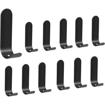 OEM Set Di 12 Ganci Adesivi Neri Da Parete, Ganci Per Asciugamani Da Cucina In Acciaio Inox 304, Ganci Per Il Bagno Senza Foratura, Ganci E Appendini Per La Casa OEM Set Di 12 Ganci Adesivi Neri Da Parete, Ganci Per Asciugamani Da Cucina In Acciaio Inox 304, Ganci Per Il Bagno Senza Foratura, Ganci E Appendini Per La Casa