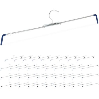 RELAXDAYS 40x Grucce Per Pantaloni, Antiscivolo, Per Gonne, Stampella A Spirale, Larghezza 30-50 Cm, Argento/blu RELAXDAYS 40x Grucce Per Pantaloni, Antiscivolo, Per Gonne, Stampella A Spirale, Larghezza 30-50 Cm, Argento/blu