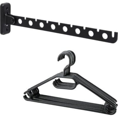OEM Stendibiancheria A Parete Con 8 Grucce, Pieghevole E Girevole A 180°, Ideale Per Balcone O Lavanderia, Colore Nero -crezuo OEM Stendibiancheria A Parete Con 8 Grucce, Pieghevole E Girevole A 180°, Ideale Per Balcone O Lavanderia, Colore Nero -crezuo