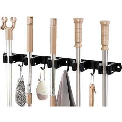 OEM Porta Scopa Da Parete In Acciaio Inox Con 5 Staffe E 4 Ganci - Porta Attrezzi Da Parete Per Giardino, Balcone, Bagno, Cortile, Cucina OEM Porta Scopa Da Parete In Acciaio Inox Con 5 Staffe E 4 Ganci - Porta Attrezzi Da Parete Per Giardino, Balcone, Bagno, Cortile, Cucina