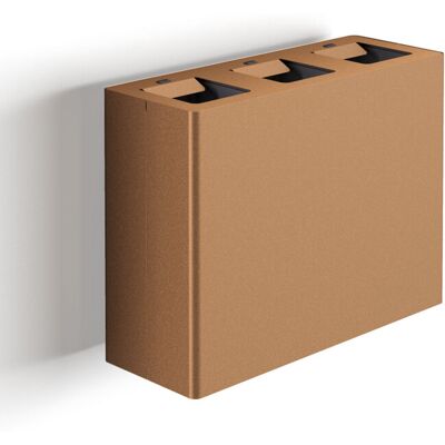 GIORDANOSHOP Pattumiera A Muro A 3 Scomparti Totale 60 L 76x28x56 Cm Con Contenitori Interni In Acciaio Verniciato Corten GIORDANOSHOP Pattumiera A Muro A 3 Scomparti Totale 60 L 76x28x56 Cm Con Contenitori Interni In Acciaio Verniciato Corten