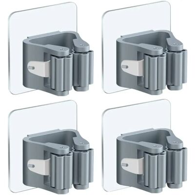 FORTUNEVILLE Porta-attrezzi, Supporto Per Scopa In Acciaio Inox Autoadesivo Antiruggine Senza Foratura Per Casa, Cucina, Bagno, Garage, Giardino, 4 Pezzi FORTUNEVILLE Porta-attrezzi, Supporto Per Scopa In Acciaio Inox Autoadesivo Antiruggine Senza Foratura Per Casa, Cucina, Bagno, Garage, Giardino, 4 Pezzi