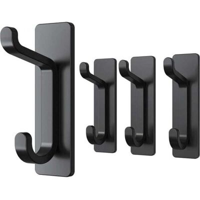 SIOKS Ulisem Gancio Adesivo Da Parete, Porta Asciugamani Da Bagno, Gancio Porta Asciugamani Da Cucina, Appendiabiti Adesivo, Clip Da Parete Senza Foratura, Impermeabile, Antiruggine, Nero, 4 Pezzi SIOKS Ulisem Gancio Adesivo Da Parete, Porta Asciugamani Da Bagno, Gancio Porta Asciugamani Da Cucina, Appendiabiti Adesivo, Clip Da Parete Senza Foratura, Impermeabile, Antiruggine, Nero, 4 Pezzi