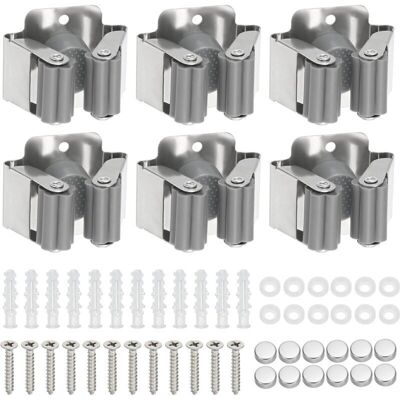 OEM Set Di 6 Porta Scope Da Parete, Porta Attrezzi Da Parete, Porta Mocio, Per Bagno, Cucina, Ufficio, Ripostiglio, Giardino, Garage - Crezuo OEM Set Di 6 Porta Scope Da Parete, Porta Attrezzi Da Parete, Porta Mocio, Per Bagno, Cucina, Ufficio, Ripostiglio, Giardino, Garage - Crezuo