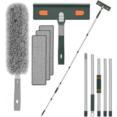 BEXTSRACK Raccatta Acqua Per Finestre Telescopico 206 Cm – Pulitore Per Vetri Professionale Con Manico Estensibile, Lama In Silicone E Tampone In Microfibra Per Interno Ed Esterno BEXTSRACK Raccatta Acqua Per Finestre Telescopico 206 Cm – Pulitore Per Vetri Professionale Con Manico Estensibile, Lama In Silicone E Tampone In Microfibra Per Interno Ed Esterno