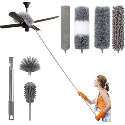 OEM Set Di 7 Panni Per La Polvere Telescopici In Microfibra Con Manici In Acciaio Inox, Lavabili, Con Testine Rimovibili, Ideali Per Pulire Soffitti, Tende, Ventilatori, Ragnatele E Persiane - Crezuo OEM Set Di 7 Panni Per La Polvere Telescopici In Microfibra Con Manici In Acciaio Inox, Lavabili, Con Testine Rimovibili, Ideali Per Pulire Soffitti, Tende, Ventilatori, Ragnatele E Persiane - Crezuo
