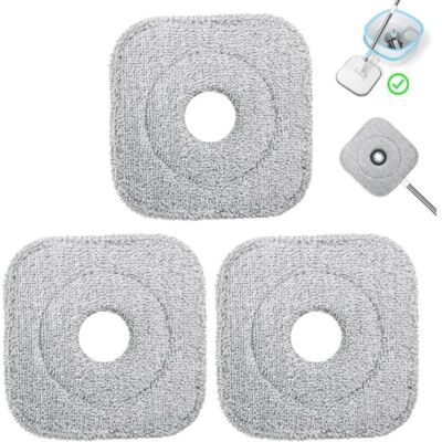 OEM Testine Di Ricambio Per Mop In Microfibra – Confezione Da 3 Panni Quadrati Assorbenti, Lavabili In Lavatrice, Per Uso Asciutto E Bagnato. OEM Testine Di Ricambio Per Mop In Microfibra – Confezione Da 3 Panni Quadrati Assorbenti, Lavabili In Lavatrice, Per Uso Asciutto E Bagnato.