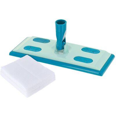 TENDANCE Scopa Piatta Con 10 Panni Per Spolverare - Blu Acquamarina - TENDANCE Scopa Piatta Con 10 Panni Per Spolverare - Blu Acquamarina -